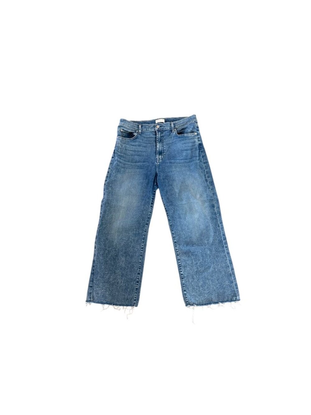7 For All Mankind Cropped Alexa Relaxed Straight Leg Medium Wash 31